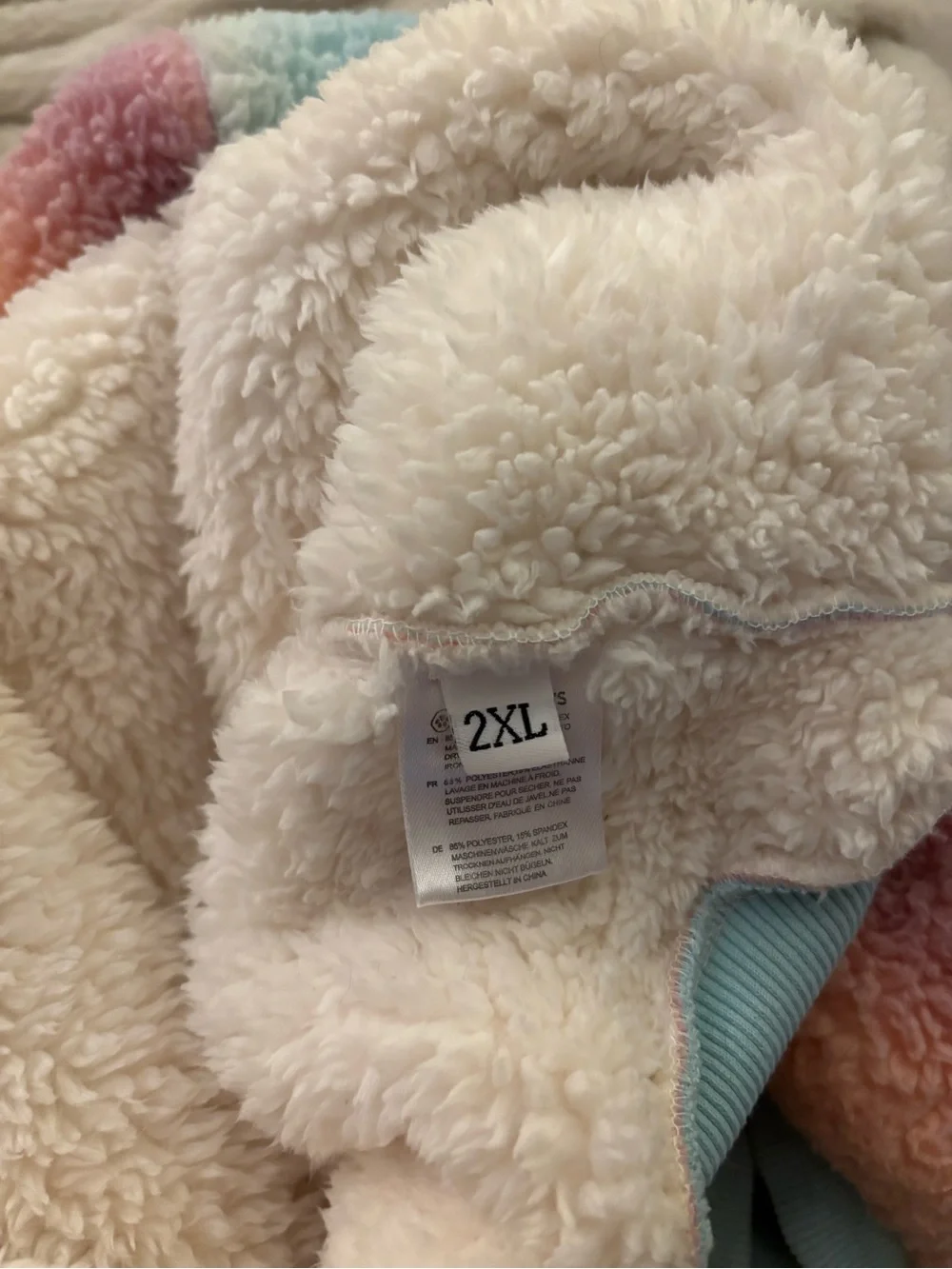 MATCHING Rainbow Sherpa Dog & Human Hoodies